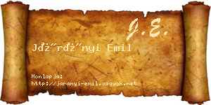 Járányi Emil névjegykártya